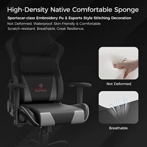 EUREKA ERGONOMIC Z60 Gaming Desk with Led Lights, 60 Inch Large RGB Gaming Computer Desk with Hector High Back Gaming Chair Grey for Home Office Work Study Writing with Mouse Pad