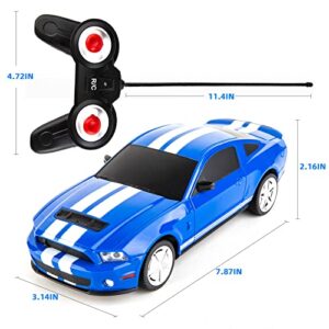 BDTCTK Remote Control 1/24 Ford Mustang Shelby GT500 RC Model Car, Toys for Kids and Adults Blue