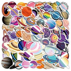 space planet stickers pack, galaxy stickers 60pcs cute space stickers for kids teens adults glueewee waterproof vinyl stickers for water bottles laptop scrapbook journal