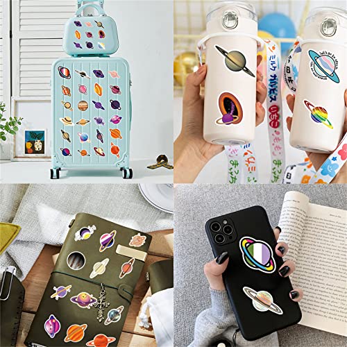 Space Planet Stickers Pack, Galaxy Stickers 60PCS Cute Space Stickers for Kids Teens Adults Glueewee Waterproof Vinyl Stickers for Water Bottles Laptop Scrapbook Journal