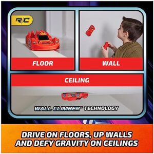Air Hogs, Zero Gravity Sprint RC Car Wall Climber, Red USB-C Rechargeable Indoor Wall Racer, Over 4-Inches, Kids Toys for Kids Ages 4 and up