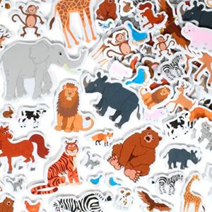 ready 2 learn foam stickers - animals - pack of 168 - self-adhesive stickers for kids - 3d puffy animal stickers for laptops, party favors and crafts