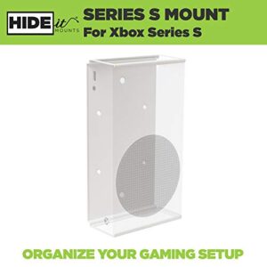 HIDEit Mounts Wall Mount for Xbox Series S - American Company - White Steel Mount for Xbox Series S - Wall Mount Kit Works with Xbox Series S - Patented