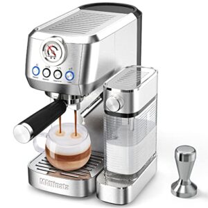 mattinata cappuccino machine and espresso machine, 20 bar stainless steel latte maker and espresso machine for home with automatic milk frothing system