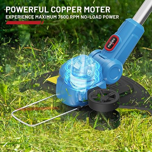 Enhulk 12 Inch Cordless String Trimmer/Edger, 20V Weed Wacker Eater Battery Powered Grass Trimmer with Auto-Feed, Mini-Mower for Lawn Care and Yard Work (Battery & Charger Included)