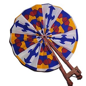 African Fabric Folding Fan/Church fan/Ankara fan/Leather folding fan/Wedding fan/Sport fan/Multicolor African fan/Pouch Included!