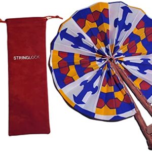 African Fabric Folding Fan/Church fan/Ankara fan/Leather folding fan/Wedding fan/Sport fan/Multicolor African fan/Pouch Included!