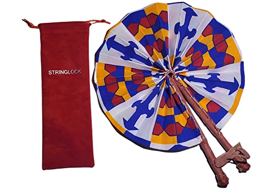 African Fabric Folding Fan/Church fan/Ankara fan/Leather folding fan/Wedding fan/Sport fan/Multicolor African fan/Pouch Included!