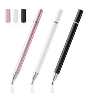 Fourmor Universal Stylus Pens for Touch Screens ，(3 Pcs) - StylusHome Magnetic Disc Universal Stylus Pens Touch Screens for Apple/iPhone/Ipad pro/Air/Android All Touch Screens - Black/White/Rose Gold