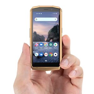 cubot unlocked mobile phone, pocket, sim-free mini smartphone, 4gb ram+64gb, 128gb extension, android 11, 4.0 inch screen, 16mp camera, 3000mah, face id/nfc/gps (green+gold)
