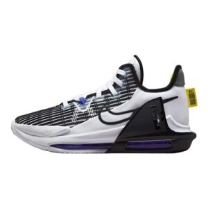 nike lebron witness vi mens basketball trainers cz4052 sneakers shoes, white/black-persian violet, 11 m us, white black persian violet 100