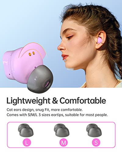 GIEC Mini Wireless Earbuds Big Bass Noise Cancelling Headphones Bluetooth 5.3 Small Ear Fit Light Earphones IPX5 Waterproof 48Hrs Playtime Stereo Ear Buds with Mic and Charging Case for iPhone/Android