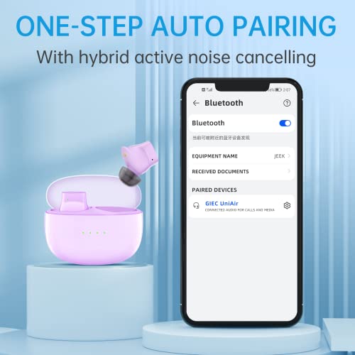 GIEC Mini Wireless Earbuds Big Bass Noise Cancelling Headphones Bluetooth 5.3 Small Ear Fit Light Earphones IPX5 Waterproof 48Hrs Playtime Stereo Ear Buds with Mic and Charging Case for iPhone/Android