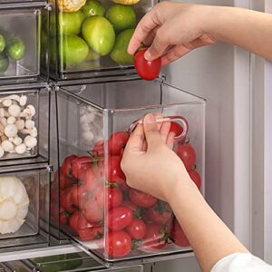 lalastar fridge organizer and storage clear, large refrigerator organizer bin with pull-out drawer, pantry organization and storage, bpa free, 1 pack, 9.51qt