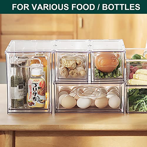 LALASTAR Fridge Organizer And Storage Clear, Large Refrigerator Organizer Bin with Pull-out Drawer, Pantry Organization and Storage, BPA Free, 1 Pack, 9.51QT