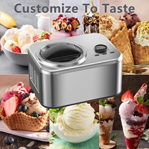 COWSAR Ice Cream Maker,1.6Quart Automatic Ice Cream Maker,No Pre-Freezing,Automatic Ice Cream Maker with Compressor,Frozen Yogurt Machine with Removable Ice Cream Bowl,Keep Cool Function