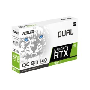 ASUS Dual NVIDIA GeForce RTX 3060 Ti White OC Edition Graphics Card (PCIe 4.0, 8GB GDDR6X Memory, HDMI 2.1, DisplayPort 1.4a, 2-Slot Design, Axial-tech Fan Design, 0dB Technology, and More)