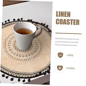 Luxshiny Home Decor 1pc Insulated Decor Table Mat for Anti Photo Outdoor Jute Dining Wedding Circles Pad Anti-scalding Decorative Creative Woven Farmhouse Rustic Dish Cloth Supplies Room Boho Decor