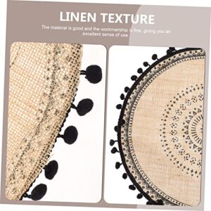 Luxshiny Home Decor 1pc Insulated Decor Table Mat for Anti Photo Outdoor Jute Dining Wedding Circles Pad Anti-scalding Decorative Creative Woven Farmhouse Rustic Dish Cloth Supplies Room Boho Decor