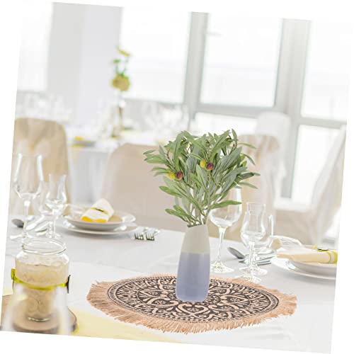 Hot Pads 10 pcs Decoration Coasters Circle Holiday Burlap Dining Woven Kitchen Party Table Mandala Placemats Jute Washable Natural Mat Round Mats Favor Macrame Cotton for