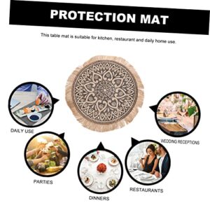 Hot Pads 10 pcs Decoration Coasters Circle Holiday Burlap Dining Woven Kitchen Party Table Mandala Placemats Jute Washable Natural Mat Round Mats Favor Macrame Cotton for