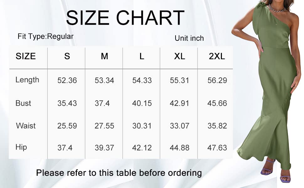 PRETTYGARDEN Women's 2023 Summer One Shoulder Knot Wedding Guest Maxi Bodycon Dress Split Mermaid Long Party Dresses (Army Green, Large)