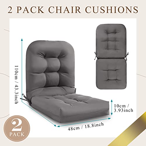 Geelin 2 Pack High Back Patio Chair Cushion Indoor Outdoor Seat Back Chair Cushion Tufted Pillow Waterproof Rocking Chair Pads Weather Resistant Cushions for Outdoor Swing Bench Wicker Furniture