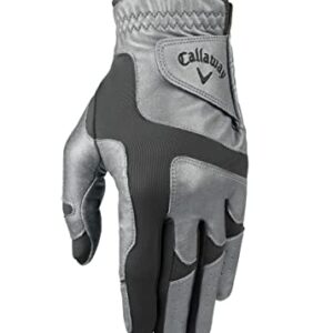 Callaway unisex adult Standard Golf Glove, Silver/Charcoal, Men's One Size Fits Most US