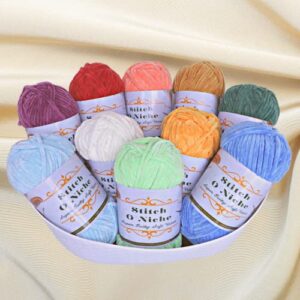 Stitch O'Niche 4-pk Super Bulky Soft Velvet Yarn - Chenille Yarn for Crocheting - Blanket Yarn for Crocheting - Soft Yarn for Crocheting - Bulky Yarn for Crocheting (Honey Bronze)