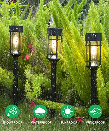 ILANCK Solar Pathway Lights 8 Pack, Bright Solar Lights Outdoor Waterproof IP65, LED Solar Garden Lights Metal Landscape Lighting for Yard, Lawn, Driveway…