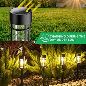 ILANCK Solar Pathway Lights 8 Pack, Bright Solar Lights Outdoor Waterproof IP65, LED Solar Garden Lights Metal Landscape Lighting for Yard, Lawn, Driveway…