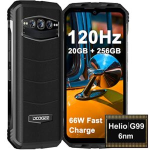 doogee s100 rugged smartphone(2023), 20gb+256gb dual 4g gaming rugged phones unlocked, 120hz 6.58" rugged cell phone, 66w fast charge, dual speakers, android 12, 108mp camera, night vision, nfc, otg