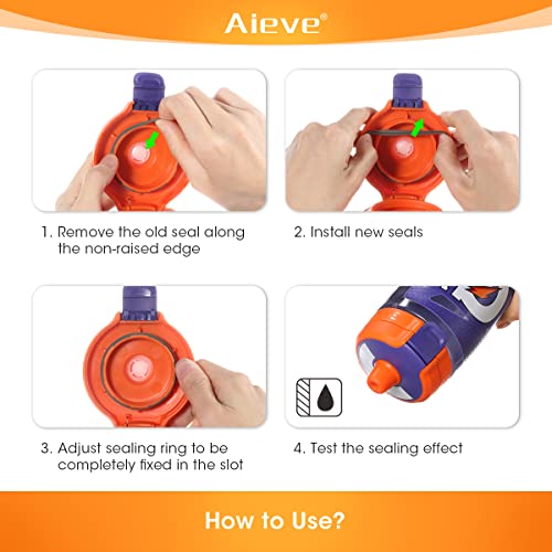 AIEVE 4 Pack Replacement Gasket Rubber Seal for Gatorade Water Bottle, Silicone Lid Seal Replacement for Gatorade Gx Hydration System Bottle, Replacement Part for Gatorade GX Bottle