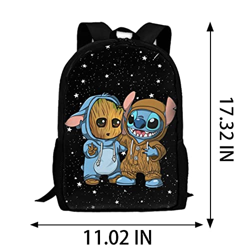 JISECOT Cartoon 17 Inch Laptop Backpack Travel BookBag Durable Large School Bag for Teens Travel Camping Sport