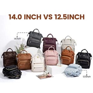 LOVEVOOK Fashion Backpack Purse for Women,12.5inch Waterproof Leather Cute Small Backpack Daypacksg,Brown