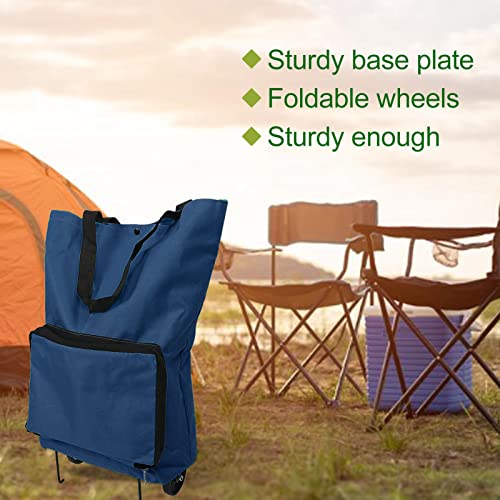 Upgrade Shopping Bag with Wheels Portable Trolley Bags,Reusable Portable Collapsible Trolley Bags Hand Pulling Utility Collapsible Grocery Bag, for Picnic Trips to Buy Vegetables