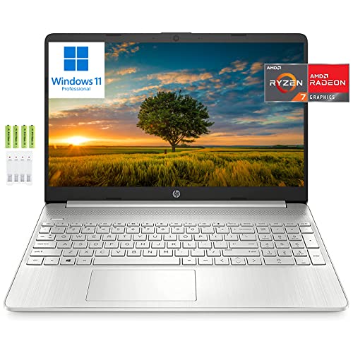 HP 15 15.6" HD Business Laptop Computer [Windows 11 Pro], Octa-Core AMD Ryzen 7 5700U (Beat Beats i7-10510U), 64GB RAM, 1TB PCIe SSD, Numeric Keypad, Wi-Fi 6, HDMI, USB, Long Battery Life, w/Battery