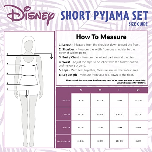 Disney Stitch Womens Pyjamas Short PJs for Women Sets Two Piece Eeyore Nightwear Sleepwear Stitch Gifts (Blue Stitch, M)