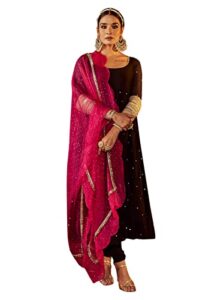 elina fashion indian kurti for womens with pant & dupatta | ethnic readymade kurtis stitched kurta for women black