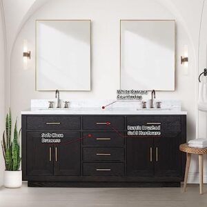 Bell+Modern Shelter 72 in W x 22 in D Black Oak Double Bath Vanity and Carrara Marble Top
