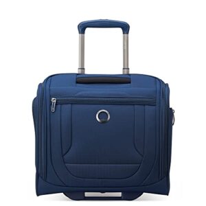 delsey paris helium dlx softside luggage under-seater with 2 wheels, navy blue, carry on 16 inch