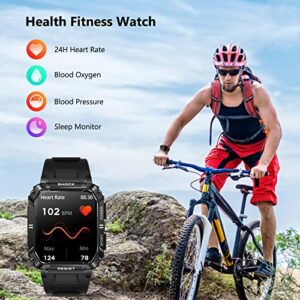 Smart Watches for Men, Bluetooth Call (Answer/Make Call) Smartwatch IP68 Waterproof Fitness Watch Tracker for Android iOS iPhones with Heart Rate Blood Pressure SpO2, 1.95" Tactical Sports Smartwatch