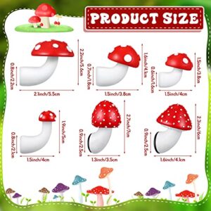 6 Pcs Mushroom Magnets for Fridge Kitchen Decor Magnets 3D Resin Refrigerator Magnet for Home Office Calendar Whiteboard Metal Furniture Decoration