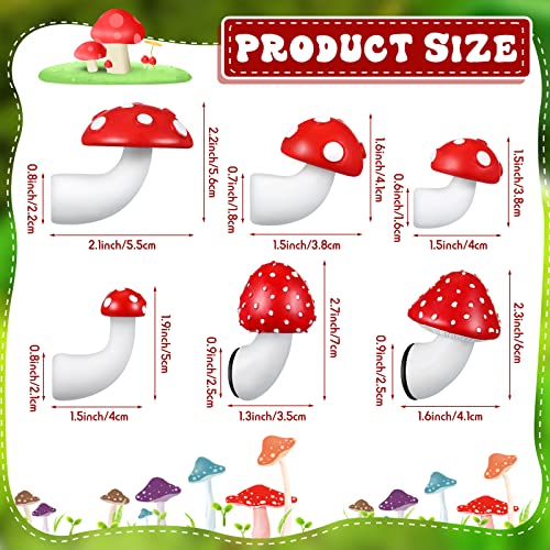 6 Pcs Mushroom Magnets for Fridge Kitchen Decor Magnets 3D Resin Refrigerator Magnet for Home Office Calendar Whiteboard Metal Furniture Decoration