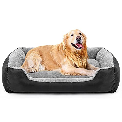 Teodty Dog Beds for Large Dogs, Washable Pet Bed Mattress Comfortable, Warming Rectangle Bed for Medium and Large Dogs, Cat Pets