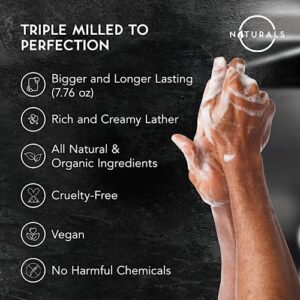 O Naturals 7.76 oz (3PC) Exfoliating Soap Bar Cedarwood - Heavy Grit Mens Soap - All Natural Exfoliation Bar Soap for Men - Apricot Kernels Bar Soap - Face Soap Bar - Moisturizing Mens Face Bar Soap