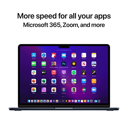 Apple 2022 MacBook Air with M2 chip, 8 core CPU, 10 core GPU, 16GB RAM, 512GB SSD Storage - Midnight (Z1610005E)
