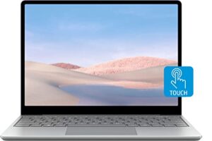 microsoft surface laptop go 12.4" touchscreen, intel core i5-1035g1 processor, 4 gb ram, 512gb pcie ssd, up to 13hr battery life, wifi, webcam, windows 11 pro, platinum silver