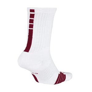 Nike ELITE CREW SOCK White | Crimson S