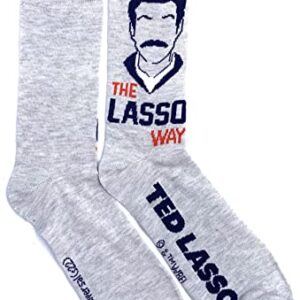 WARNER BROS Ted Lasso 2 pack Men's Dress Crew Socks. 2 pair - Ted Lasso Way & Be a Goldfish - Men Sock Size 10-13 (TG10430)